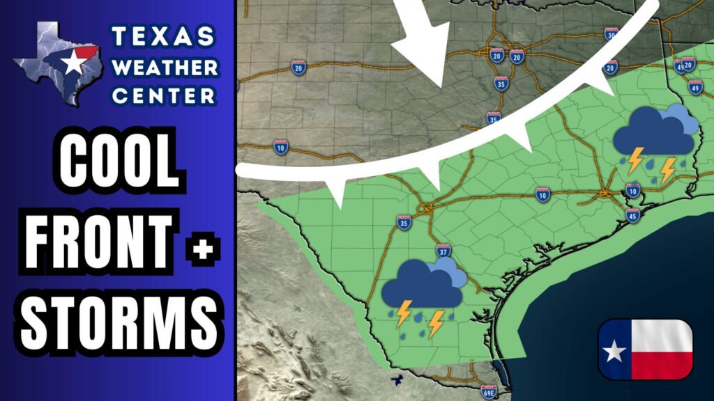 Texas cold front brings storms and chilly temperatures