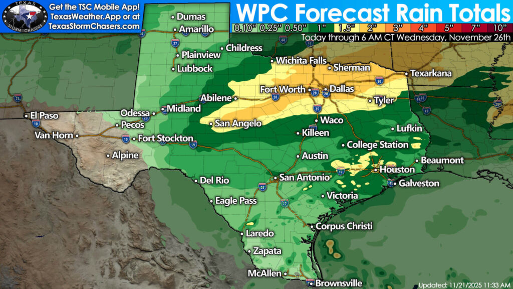 Sunday and Monday: Another Storm System Approaches Texas