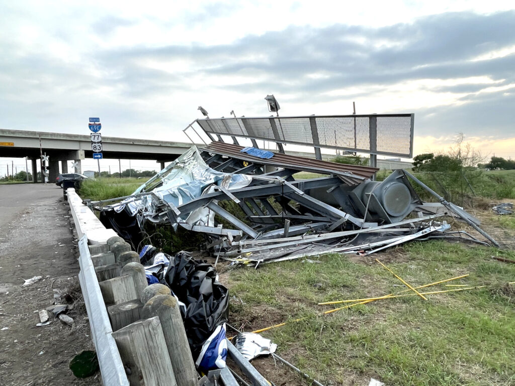 Write a new simple attractive title based on the title from Freak storm rips through area – San Benito News and dont use quote marks Write a new simple attractive title based on the title