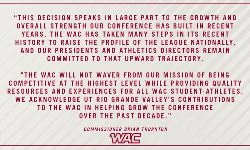 Write a new simple attractive title based on the title from Western Athletic Conference Statement Regarding UT Rio Grande Valley and dont use quote marks Write a new simple attractive title based on the title