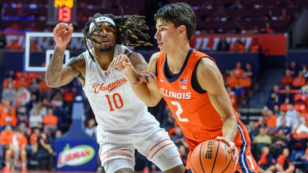 Write a new simple attractive title based on the title from Stojakovic scores 24 points, No. 13 Illinois beats Texas Rio Grande Valley 87-73 and dont use quote marks Write a new simple attractive title based on the title