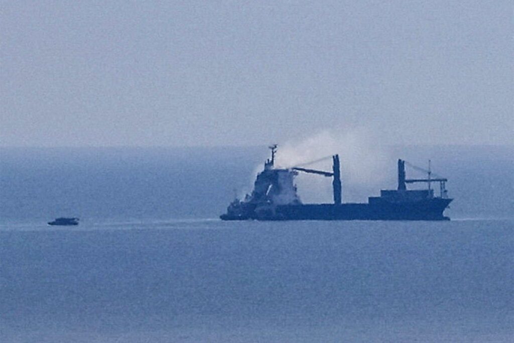 Write a new simple attractive title based on the title from Ukraine-Russia war latest: Putin strikes civilian ship near Black Sea port after threatening ‘powerful’ attacks and dont use quote marks Write a new simple attractive title based on the title