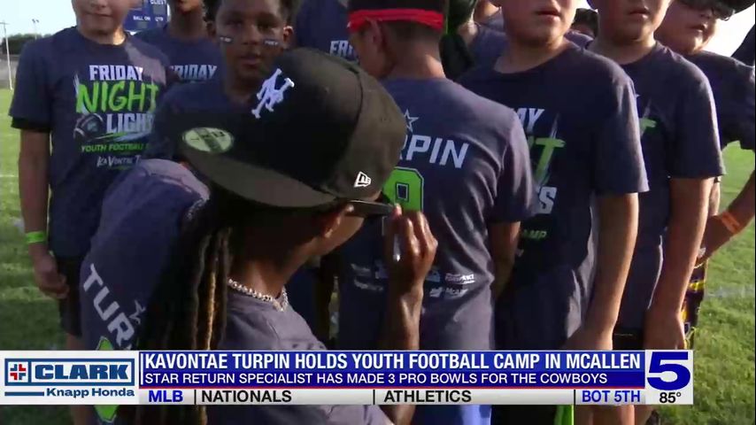 Write a new simple attractive title based on the title from Cowboys pro bowler Kavontae Turpin connects with RGV youth at camp in McAllen and dont use quote marks Write a new simple attractive title based on the title