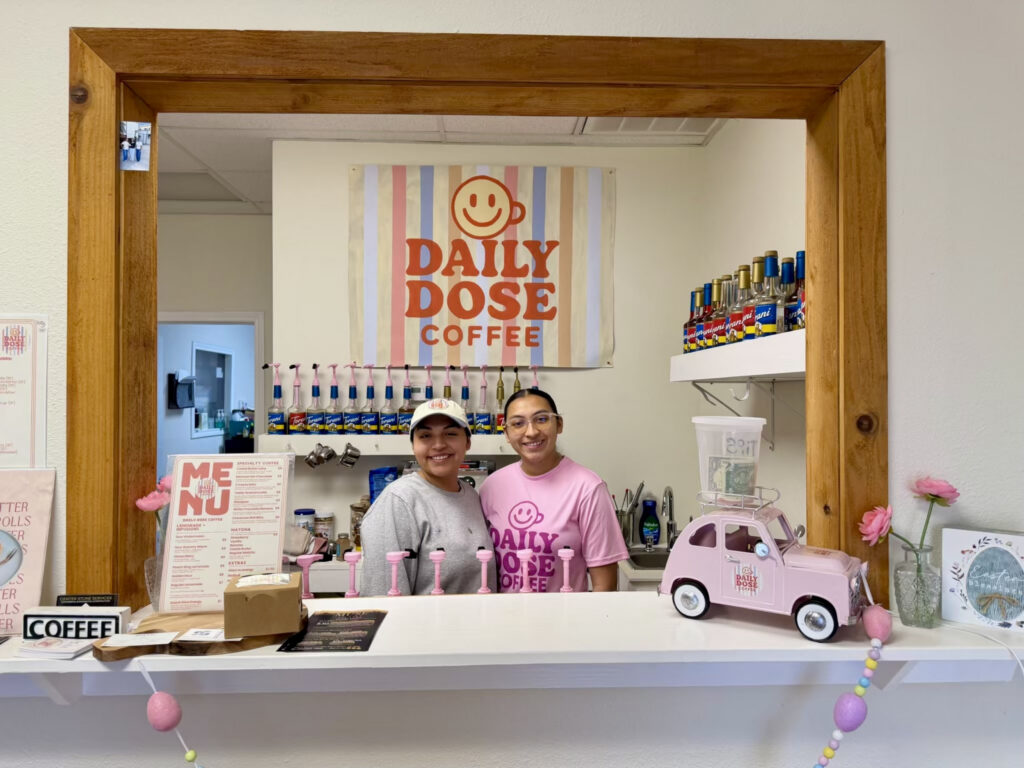 Write a new simple attractive title based on the title from STC sisters turn shared dream into thriving hometown coffee shop and dont use quote marks Write a new simple attractive title based on the title