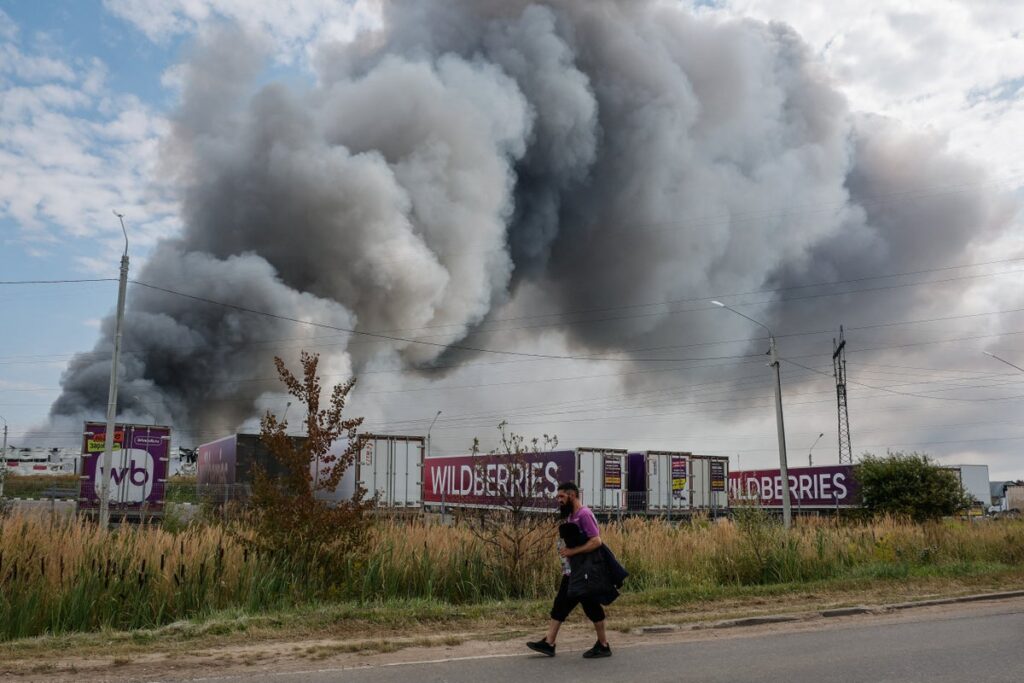 Write a new simple attractive title based on the title from Ukraine-Russia war latest: Kyiv blows up biggest Wildberries hub in massive drone attack and dont use quote marks Write a new simple attractive title based on the title