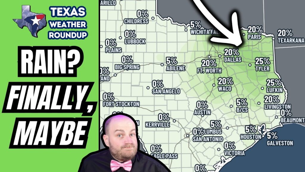 Write a new simple attractive title based on the title from Rain Chances Return Friday as Texas Drought Jumps 8% in a Week and dont use quote marks Write a new simple attractive title based on the title